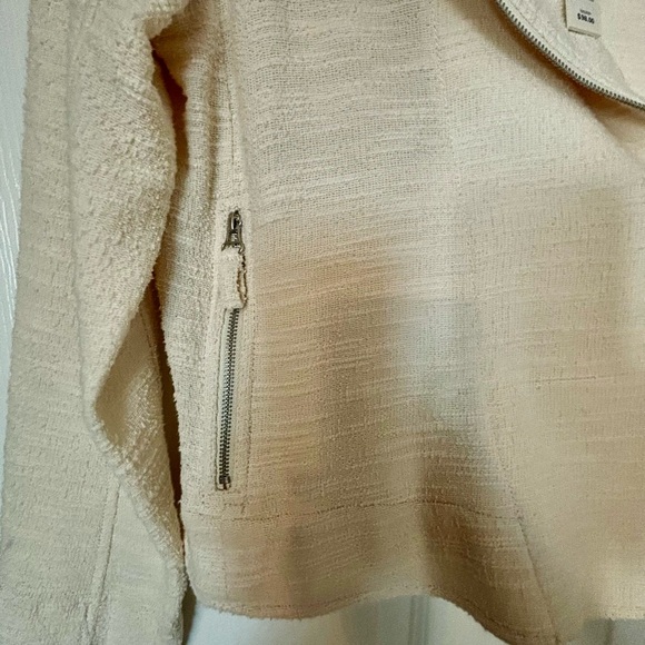 Max Studio Moto Jacket NWT Cream sizeM - Picture 2 of 6